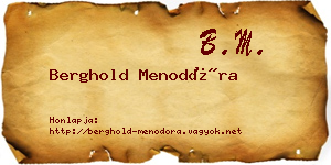 Berghold Menodóra névjegykártya